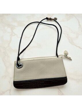 BRIGHTON Beige Colorblock Leather Shoulder Bag